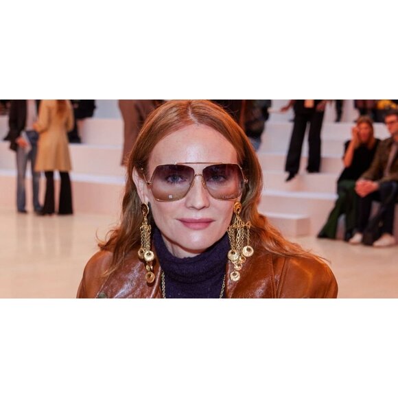 New CHLOE Gold Square CH0278S 002 Sunglasses Women - Picture 4 of 5